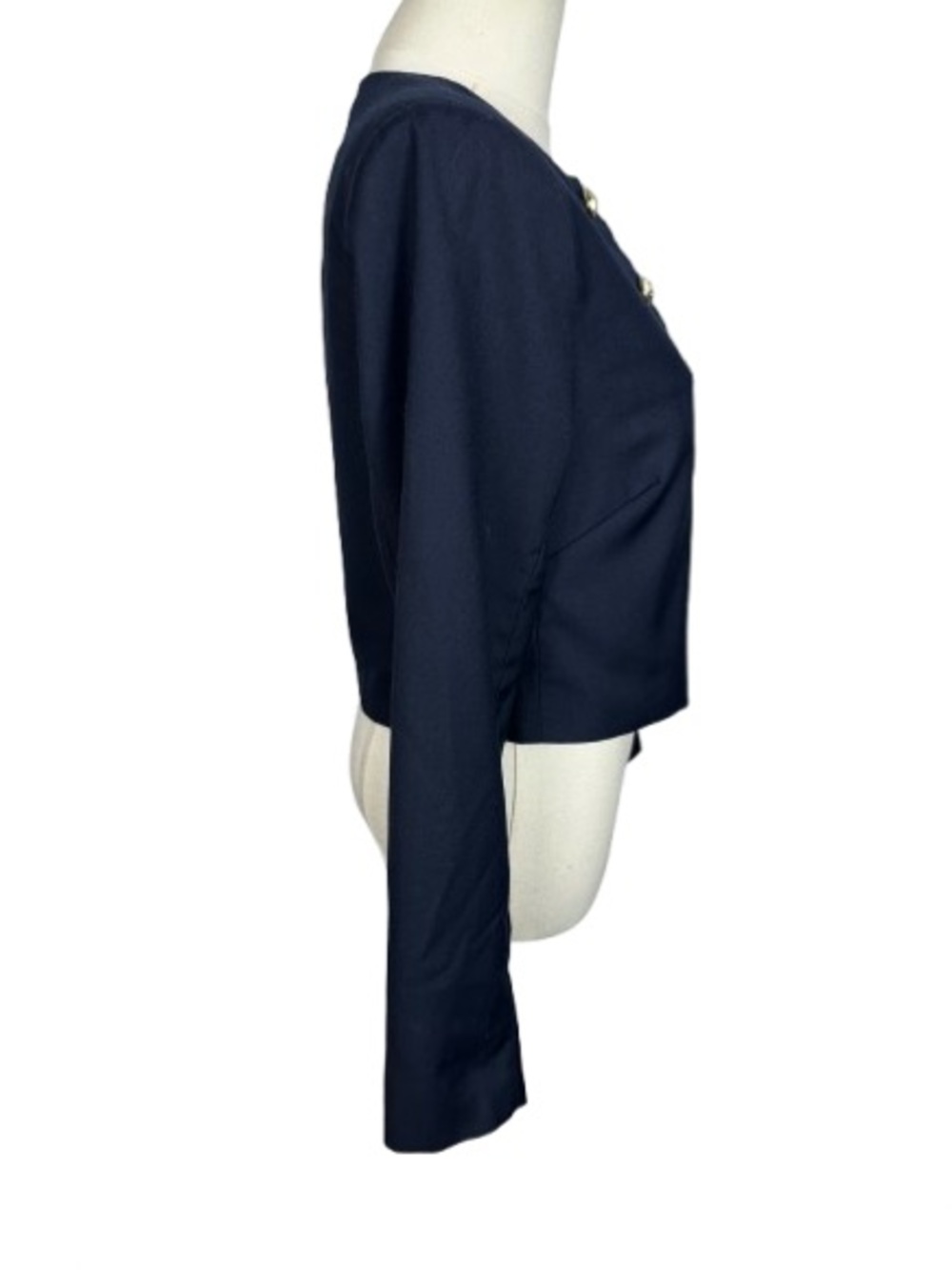 🌟SALE🌟 Classic Navy Cropped Button-Front Jacket - Picture 2 of 5